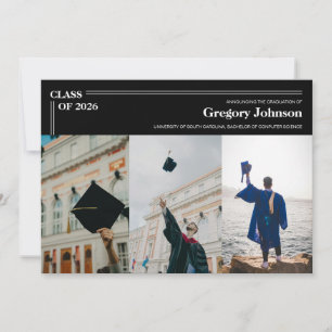 Cartão de anúncio de formatura clássico formal par