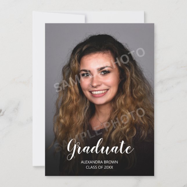 Cartão de Anúncio de Formatura com Foto (Frente)