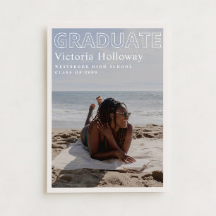 Cartão de Anúncio de Formatura com Foto de Praia M
