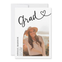 Cartão de Anúncio de Formatura com Foto em Arco e