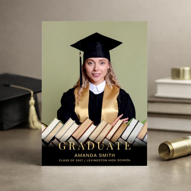 Cartão de Anúncio de Formatura com Foto Moderna (Criador carregado)