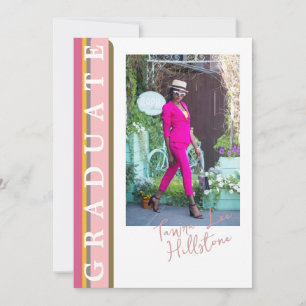 Cartão de Anúncio de Formatura com Gradiente Linea