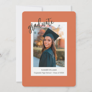 Cartão de anúncio de formatura de foto instantânea
