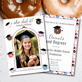 Cartão de Anúncio de Formatura Donuts e Diplomas