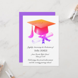 Cartão de Anúncio de Formatura Elegante