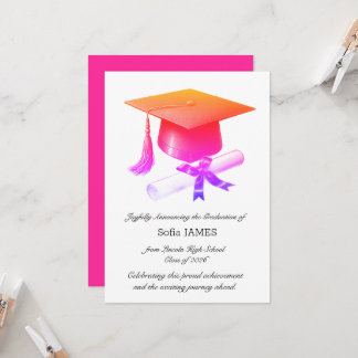 Cartão de Anúncio de Formatura Elegante