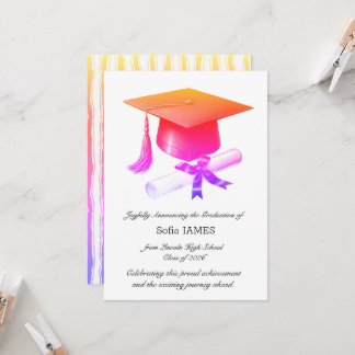 Cartão de Anúncio de Formatura Elegante
