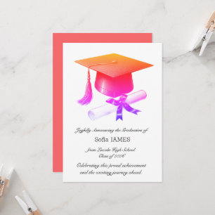 Cartão de Anúncio de Formatura Elegante