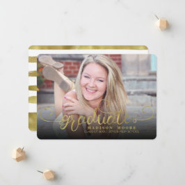 Cartão de Anúncio de Formatura em Letra de Forma D