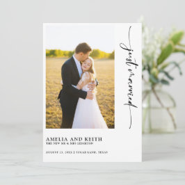 Cartão de Anúncio de Foto de Casamento Recém-Casad