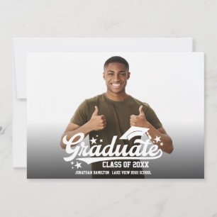 Cartão de Anúncio de Foto de Formatura do Ensino M