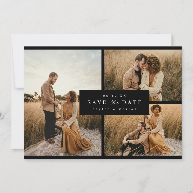 Cartão de Anúncio de Foto de Salvar a Data em Grad (Frente)