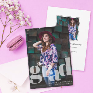 Cartão de Anúncio de Foto do Formando Moderno