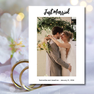 Cartão de Anúncio de Foto do Recem casados Branco