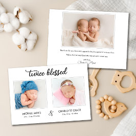 Cartão de Anúncio de Foto Gêmeos Gêmeos Duas Abenç