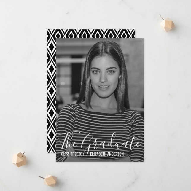 Cartão de Anúncio de Graduação de Foto do cheio (Frente/Verso In Situ)