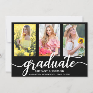 Cartão de Anúncio de Graduação de Fotografias Mode