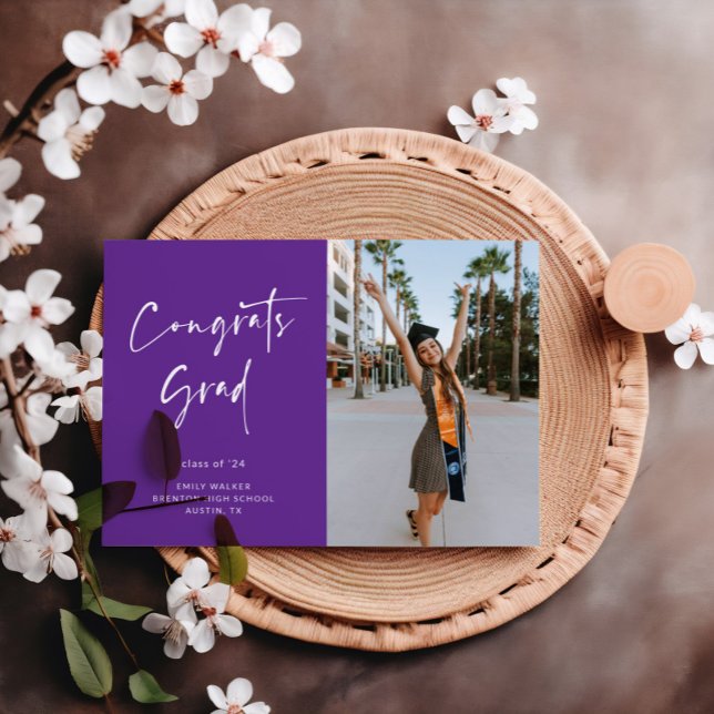 Cartão de Anúncio de Graduação de Script Manuscrit (Criador carregado)