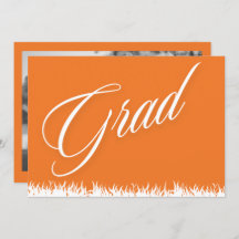 Cartão de anúncio de graduação em laranja
