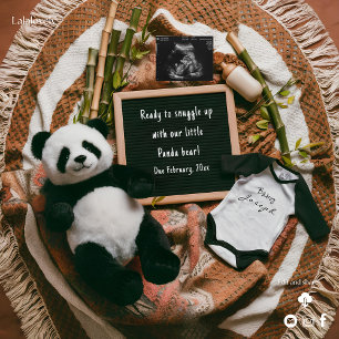 Cartão de Anúncio de Gravidez Boho Panda Neutro