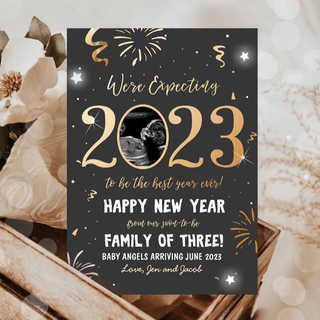 Cartão de Anúncio de Gravidez de Ano Novo 2023 (Criador carregado)