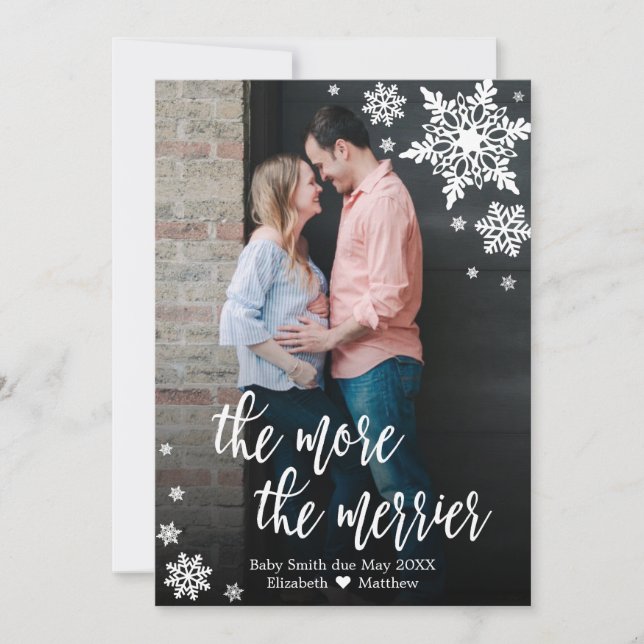 Cartão de Anúncio de Gravidez de Natal Fotográfico (Frente)