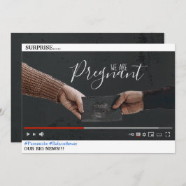 Cartão de anúncio de gravidez do tema do YouTube