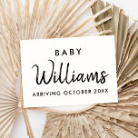 Cartão de Anúncio de Gravidez Moderna<br><div class="desc">Cartão de anúncio de gravidez personalizado de nome minimalista moderno. Avise seus amigos e família que você está esperando com esta elegante design mínima.</div>