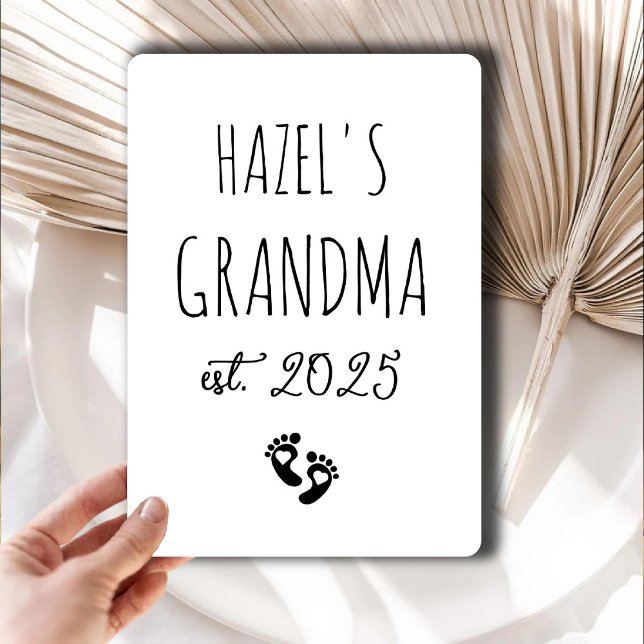 Cartão de Anúncio de Gravidez para Avó de Primeira (First Time Grandma Pregnancy Announcement Card)