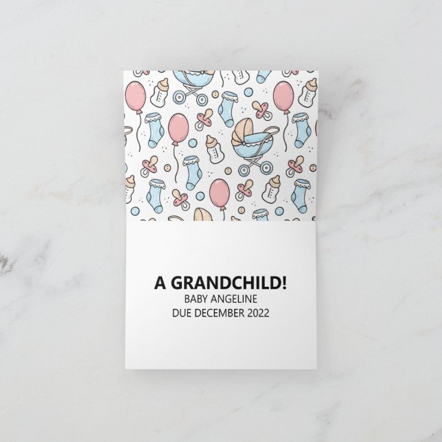 Cartão de Anúncio de Gravidez para Pais Bonitos (Interior)