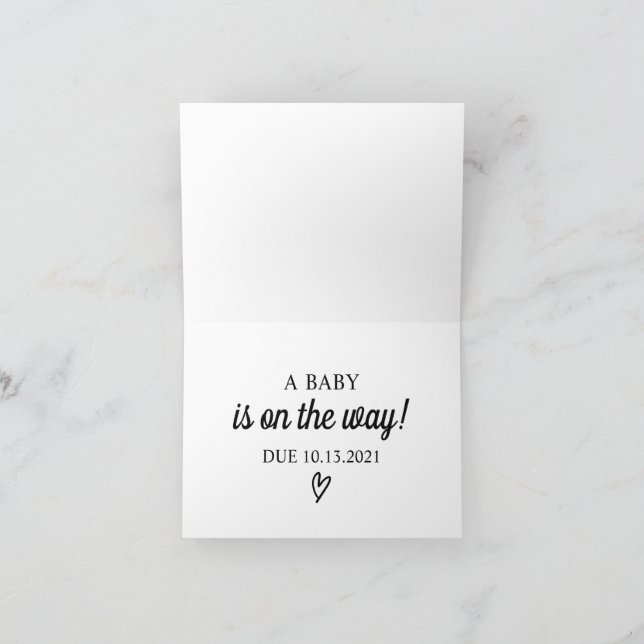 Cartão de Anúncio de Gravidez Personalizado para A (Interior)