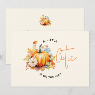 Cartão de Anúncio de Gravidez Pumpkin Cutie