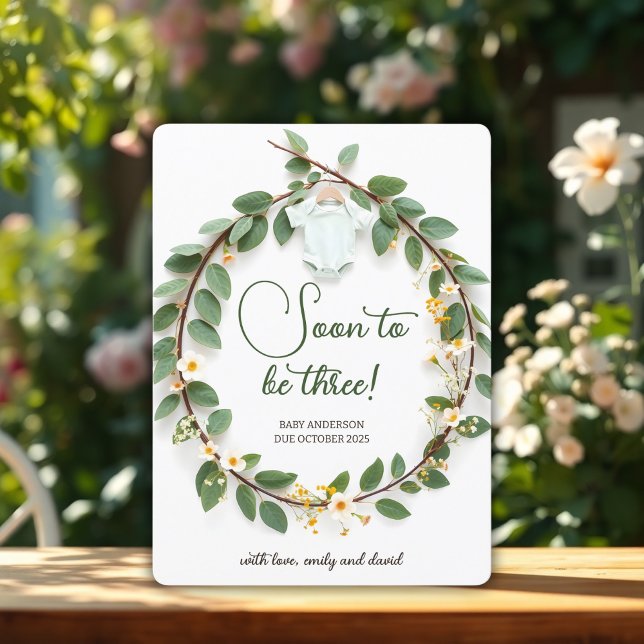 Cartão de Anúncio de Gravidez Revelação do Bebê El (Elegant Baby Reveal Pregnancy Announcement Card)