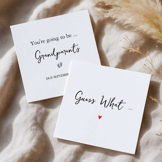 Cartão de Anúncio de Gravidez Simples para Avós (Criador carregado)