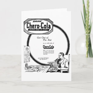 Cartão de Anúncio de Jornal Vintage Chero-Cola