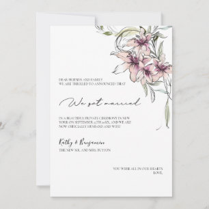 Cartão de Anúncio de Lírios Rosa Florais - cartão 