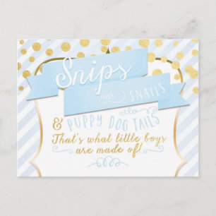 Cartão de anúncio de meninos Snips & Snails