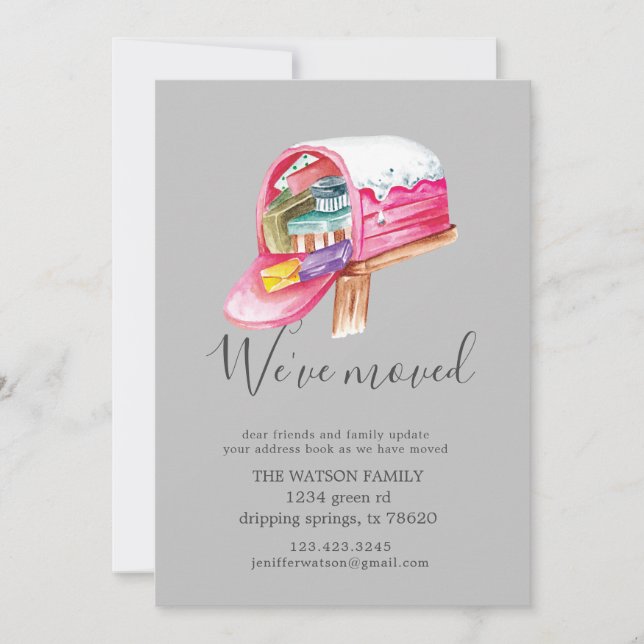 Cartão de Anúncio de Movimentação de Caixa de Corr (Frente)