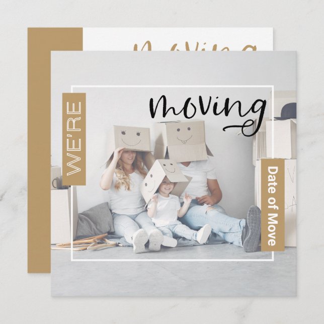 Cartão de Anúncio de Movimentação de Foto Personal (Frente/Verso)