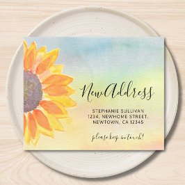 Cartão de Anúncio de Movimentação de Girassol de O