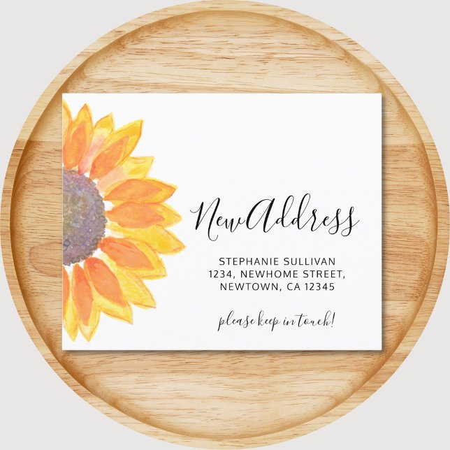 Cartão de Anúncio de Movimentação de Girassol de O (Criador carregado)