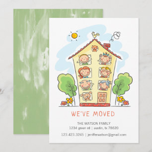 Cartão de Anúncio de Movimentação para Casa da