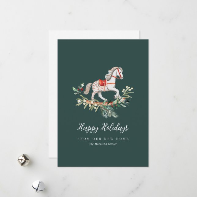 Cartão de anúncio de mudança de Natal moderno (Frente/Verso In Situ)