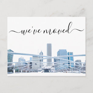 Cartão de Anúncio de Mudança do Escritório de Chic