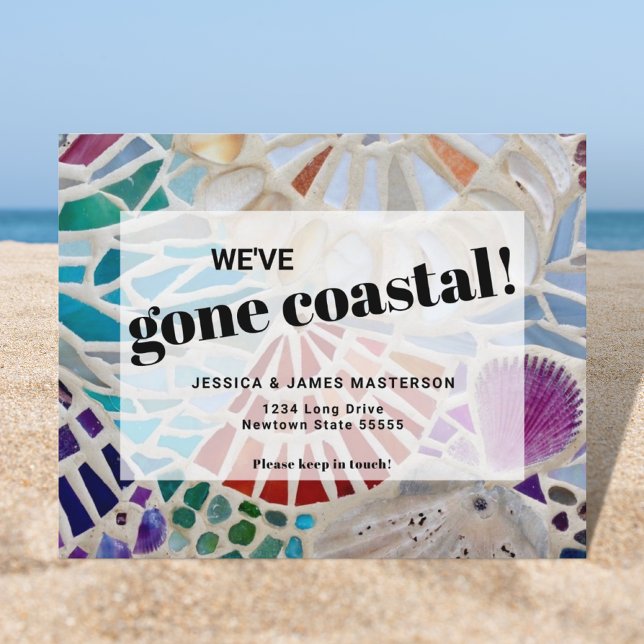 Cartão de Anúncio de Mudança na Praia (Criador carregado)