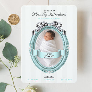 Cartão de Anúncio de Nascimento Baby & Co