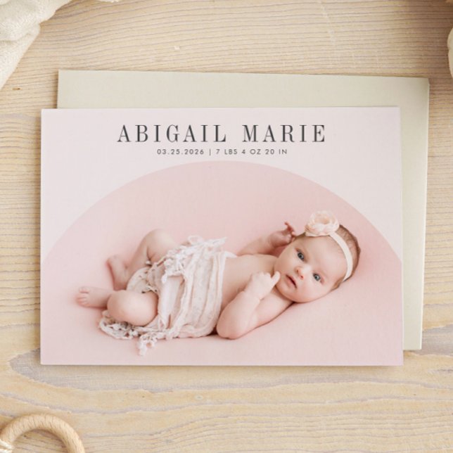 Cartão de Anúncio de Nascimento de Frame Arch (Criador carregado)