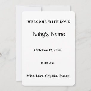 Cartão de Anúncio de Nascimento de Menina com Foto