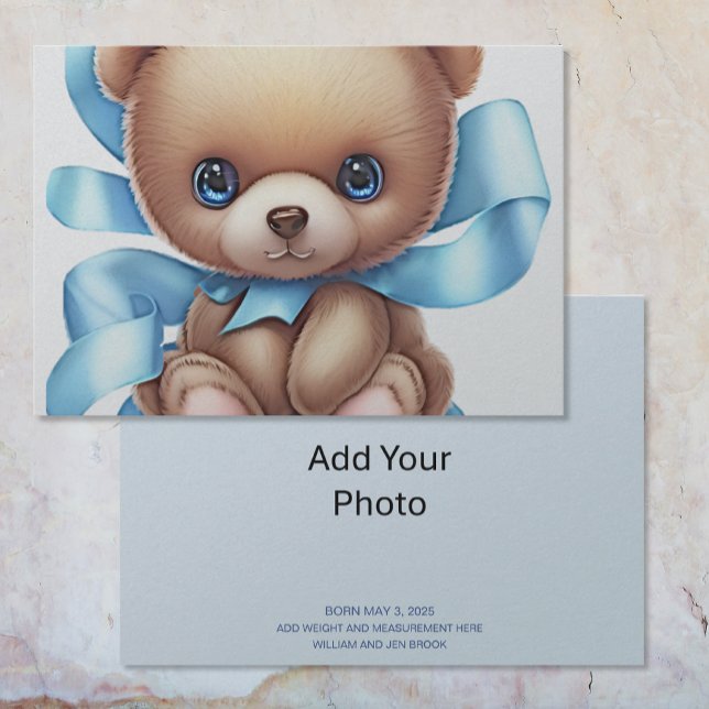 Cartão de Anúncio de Nascimento do Bebê | Adiciona (Criador carregado)