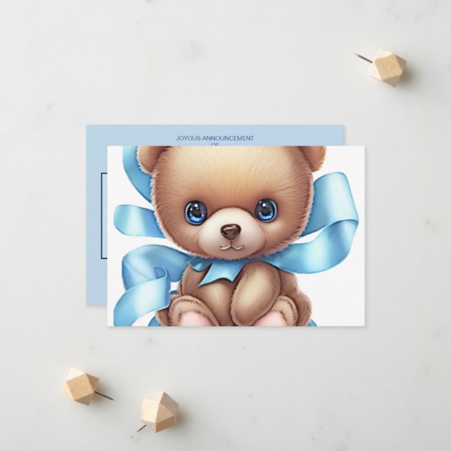 Cartão de Anúncio de Nascimento do Bebê | Adiciona (Frente/Verso In Situ)